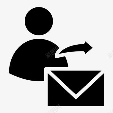 邮件后发送邮件用户22字形图标图标