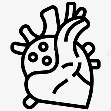 心脏人体器官15线性图标图标