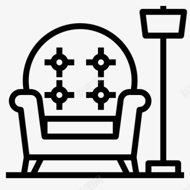 线性装饰扶手椅家居装饰47线性图标图标