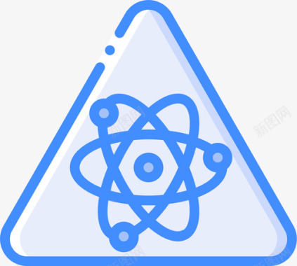 微量原子原子警告标志1蓝色图标图标