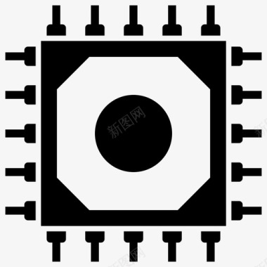处理器硬件图标虚拟微处理器电子芯片芯片图标图标