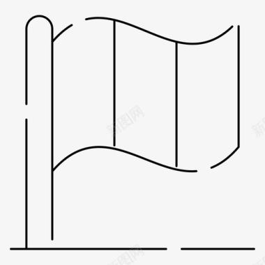 独立茶包爱尔兰国旗爱尔兰独立日细线图标图标