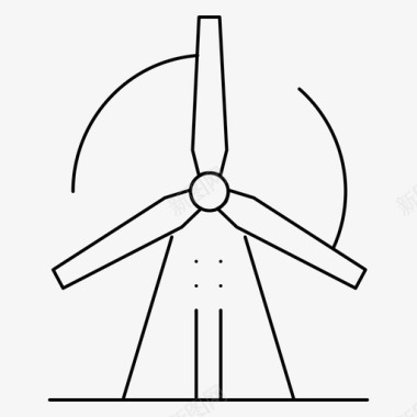 风力发电机风力涡轮机能源电力图标图标