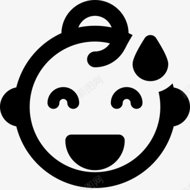 汗水笑脸和人2充满图标图标