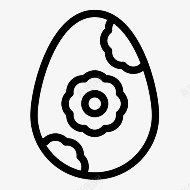复活节彩蛋鲜花伊斯特堡线图标图标