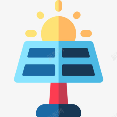 太阳能电池板智能城市27扁平图标图标