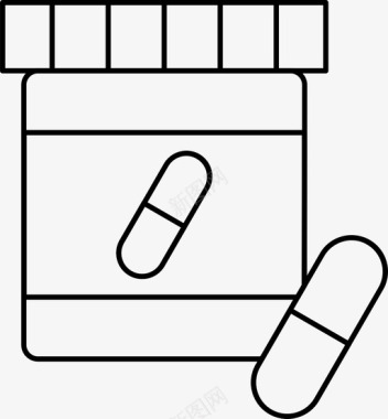 罐子素材药品胶囊罐子图标图标