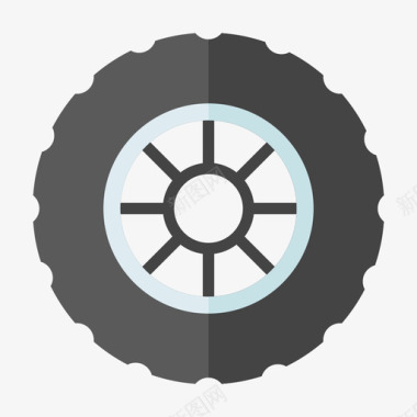 轮胎16号赛车瘪胎图标图标