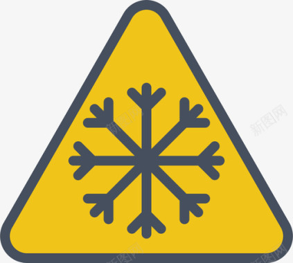 雪警告标志5平坦图标图标