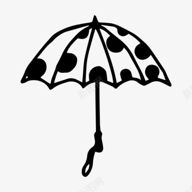 雨伞素描手绘图标图标
