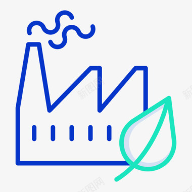 绿色能源图标工厂能源52轮廓颜色图标图标