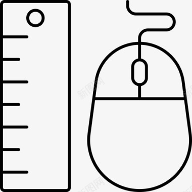 高度尺尺测量图标图标