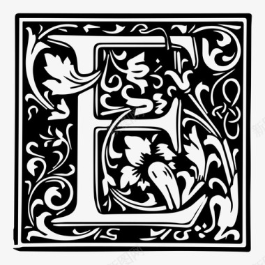 字母e装饰品排版图标图标