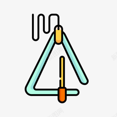 三角盒子三角形乐器32线颜色图标图标