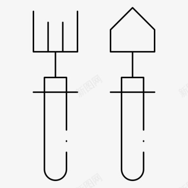 花园园丁耙子图标图标