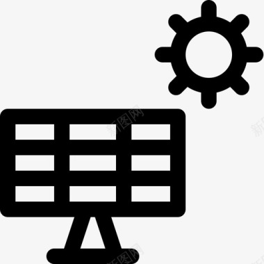 节水日太阳电池板地球母亲日14线性图标图标