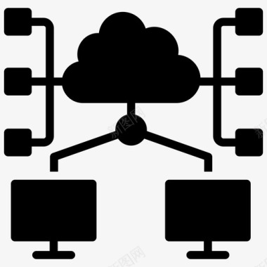 云服务器文件夹云计算云数据存储图标图标