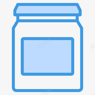 维生素瓶子和容器5蓝色图标图标