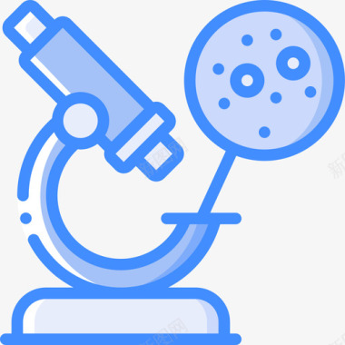 显微镜遗传学和生物工程4蓝色图标图标
