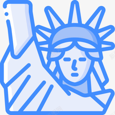 自由女神像独立日5蓝色图标图标
