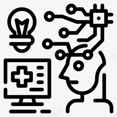 种植技术1图标人工智能医学技术1线性图标图标