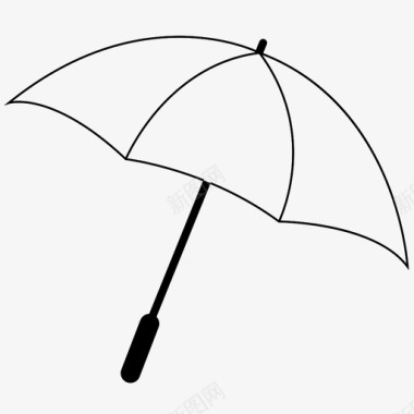 多云天气伞撑伞下雨图标图标