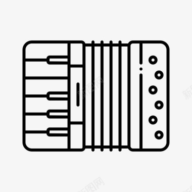 迷你乐器手风琴乐器31直线型图标图标