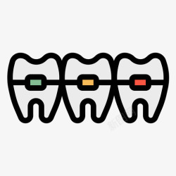 牙列牙套牙列43线颜色图标高清图片