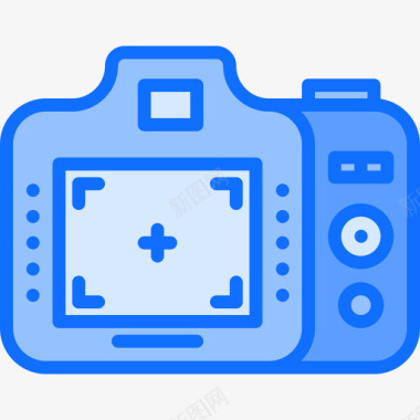 索尼单反相机单反相机摄影师3蓝色图标图标