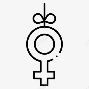 性别女性丝带图标图标