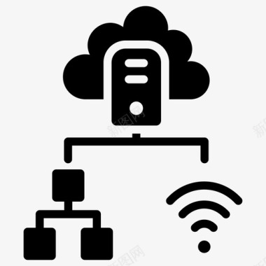 云闪付图标云计算服务器云连接云托管图标图标