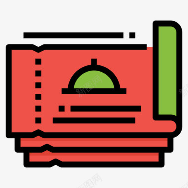 矢量优惠券优惠券餐厅104线性颜色图标图标