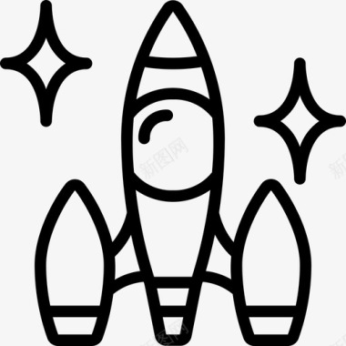 太空船太空船科幻2直线型图标图标