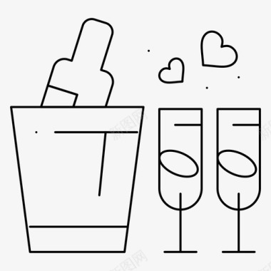 瓶子玻璃爱情图标图标