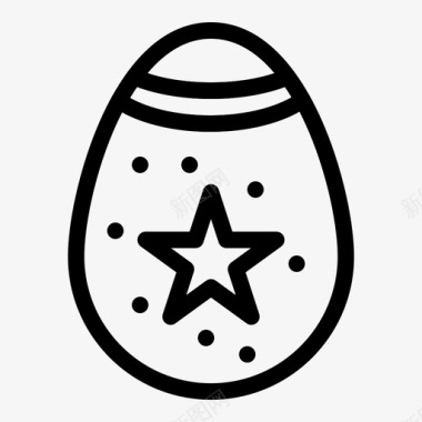 复活节彩蛋装饰快乐伊斯特堡线图标图标