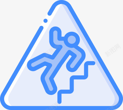 湿滑警告标志1蓝色图标图标