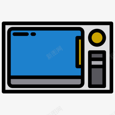 加热微波炉微波炉器具10线性颜色图标图标