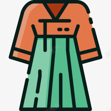 韩国连衣裙韩国3直系颜色图标图标