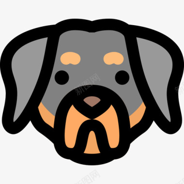 狗狗品种3线性颜色图标图标