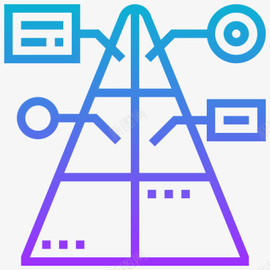 金字塔研究和分析5梯度图标图标
