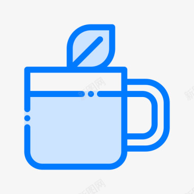 茶杯咖啡茶1蓝色图标图标