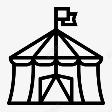 游乐场马戏团帐篷娱乐嘉年华图标图标