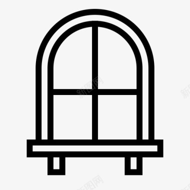 圆窗平开窗家具图标图标