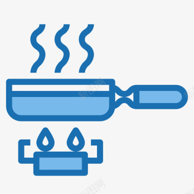 92号厨房平底锅蓝色图标图标