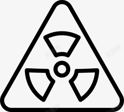 放射状警告标志4线性图标图标