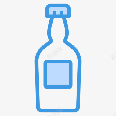 啤酒瓶瓶子和容器5蓝色图标图标