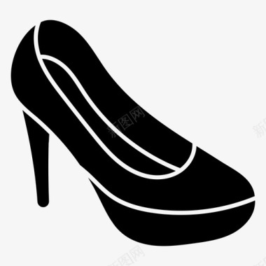 高跟鞋时尚女性图标图标