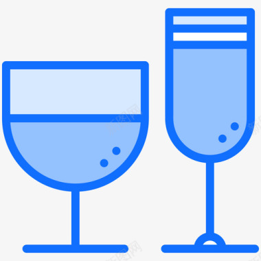 酒杯厨房101蓝色图标图标