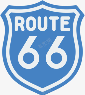 66号公路美国路标4号平坦图标图标