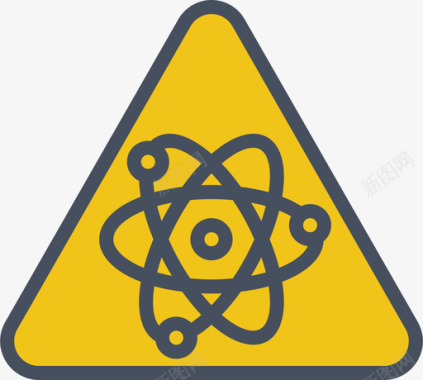 原子弹警告标志5扁平图标图标